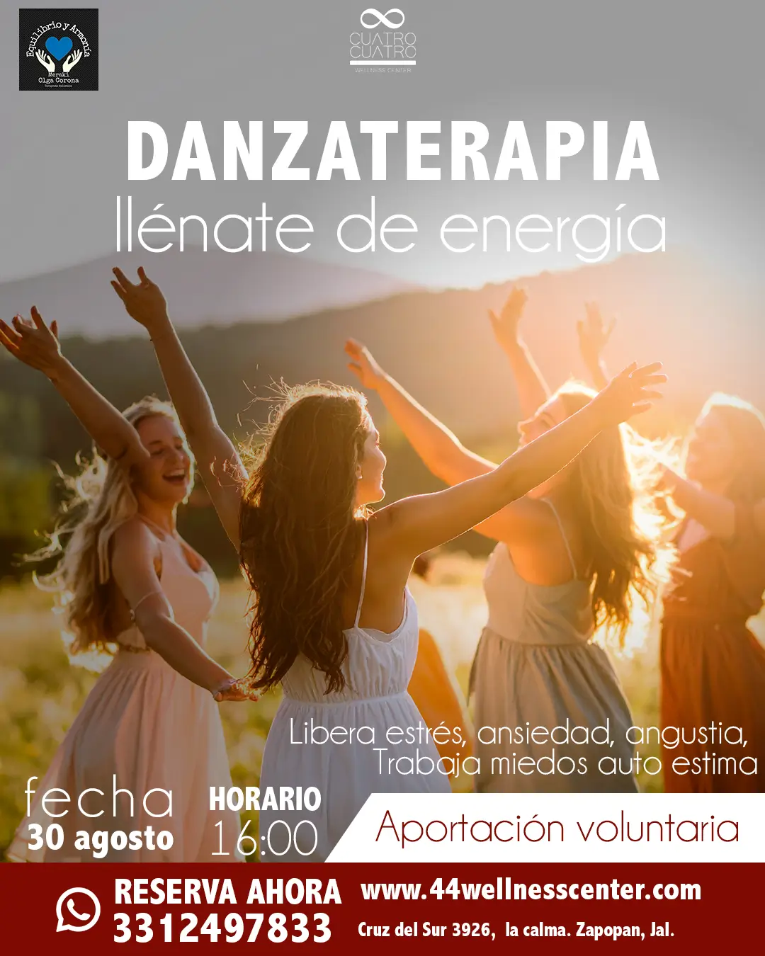 Libérate de miedos con la Danzaterapia en 44 wellness center